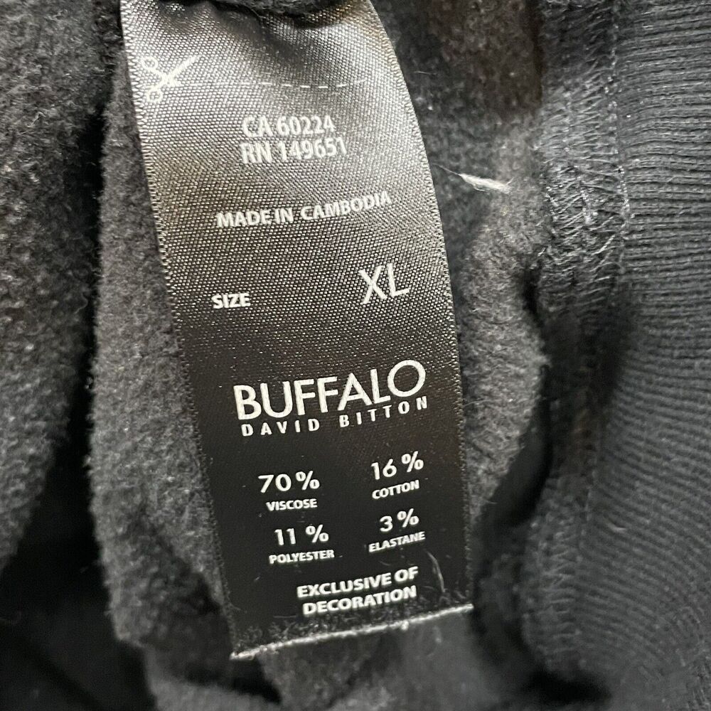 Buffalo Sweatshirt Womens Extra Large Black Hoodie David Bitton Athleisure Gym - Picture 6 of 10
